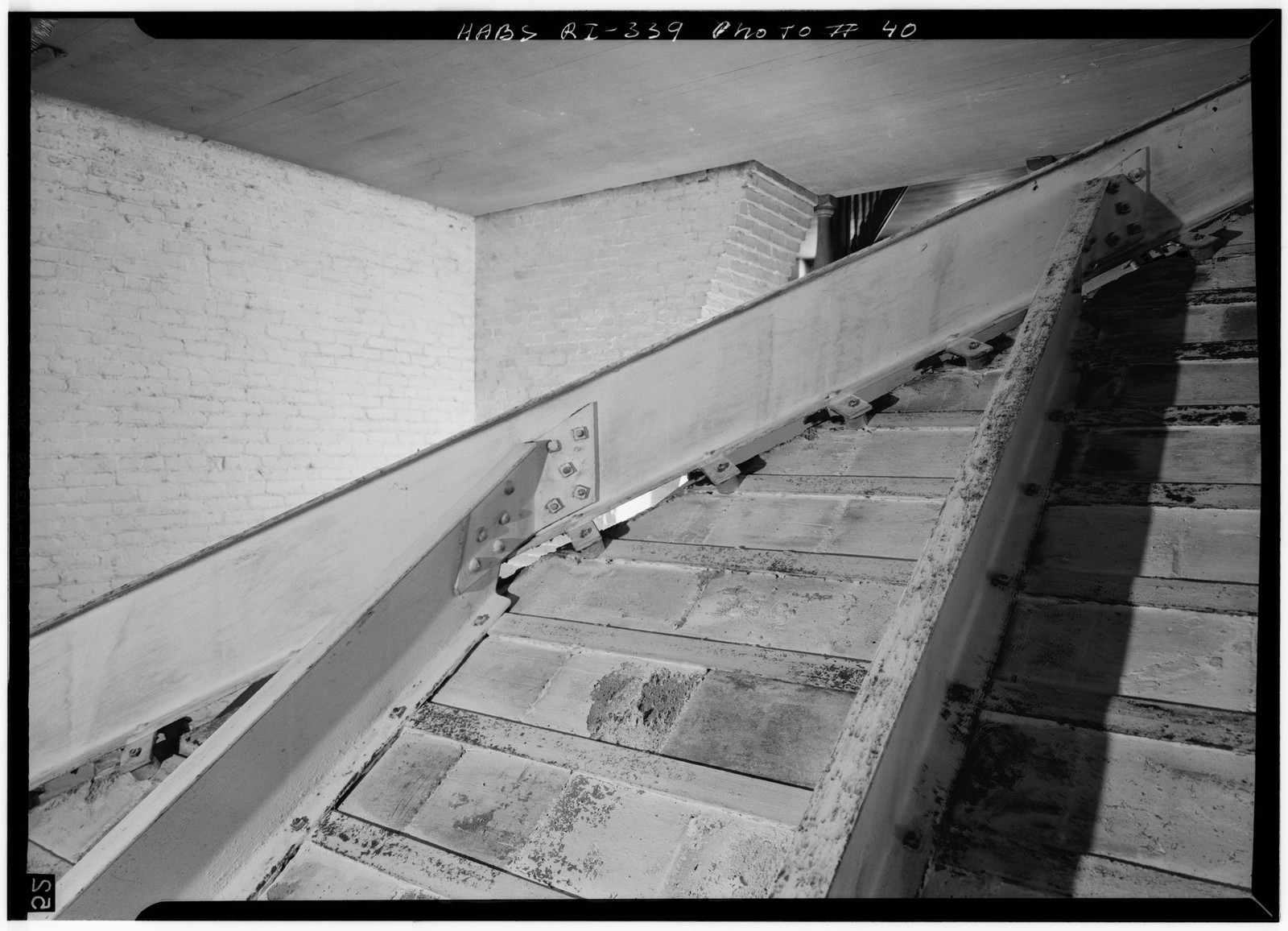 Historic survey view of the steel roof-support system at The Breakers