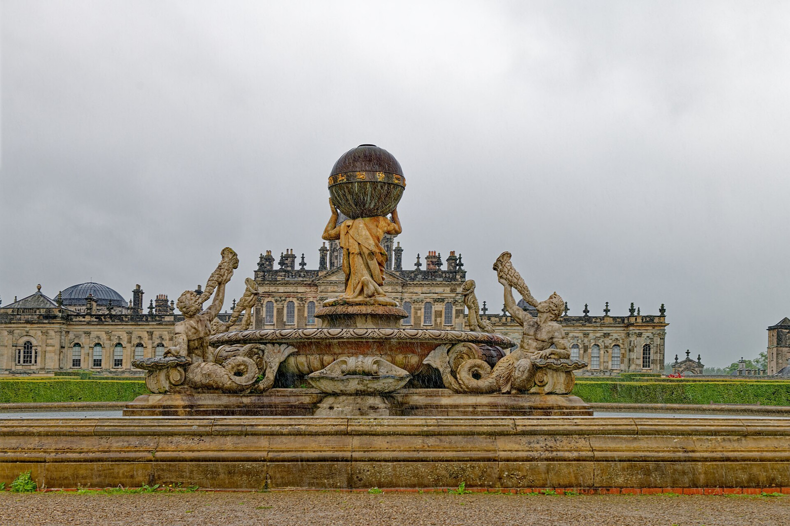 Atlas Fountain aligned with Castle Howard’s south front