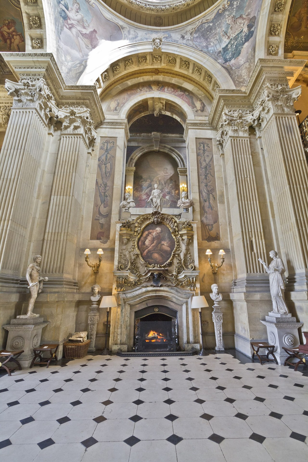 Castle Howard’s Great Hall rising to the painted interior of the dome