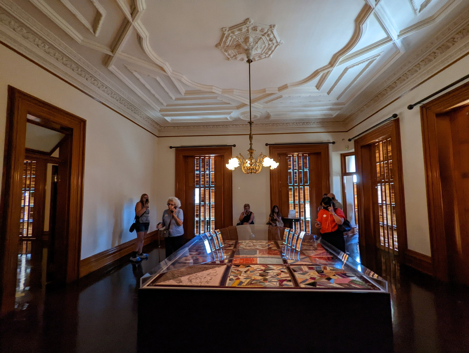 Sparse upstairs room at ʻIolani Palace where Queen Liliʻuokalani was confined